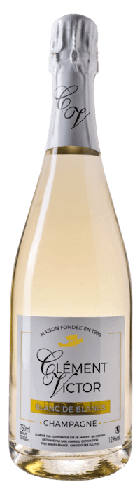 Bouteille de champagne Clément Victor blanc de blanc