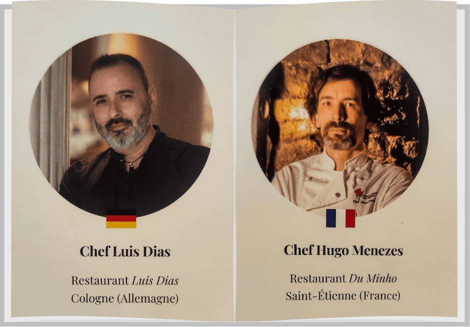 Les chefs Luis Dias et Hugo Menzes dans le livre le Portugal dans mon assiette