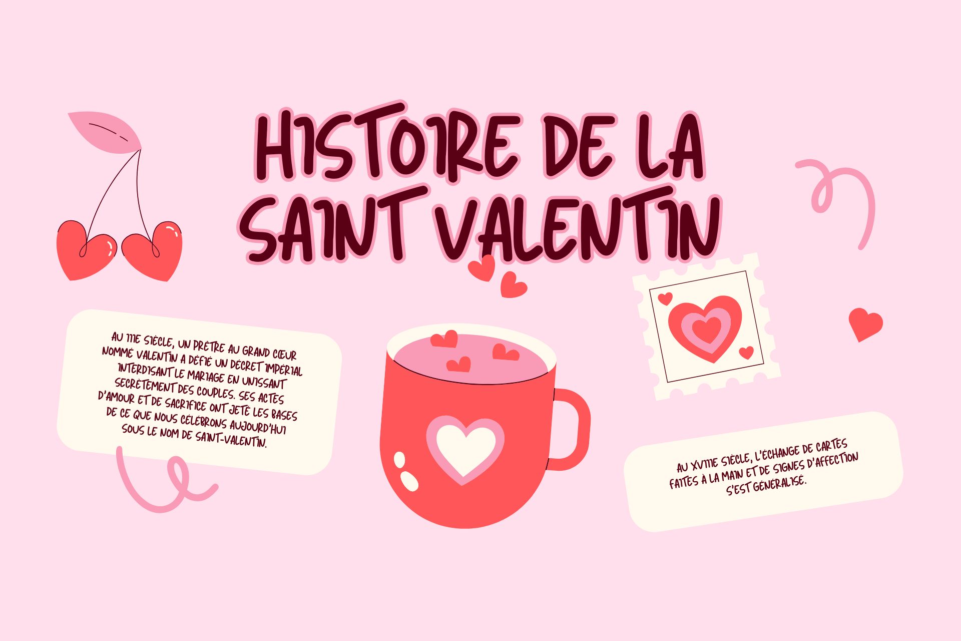 Visuel introduisant l'histoire de la Saint Valentin