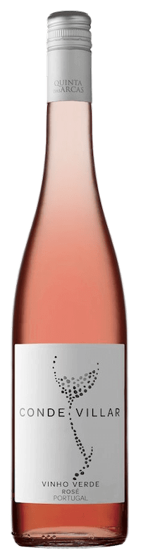 Bouteille de vin portugais rosé vinho verde Conde Villar de la région du Minho