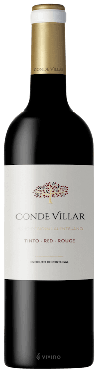 Bouteille de vin rouge portugais Conde Villar de la région de Alentejo